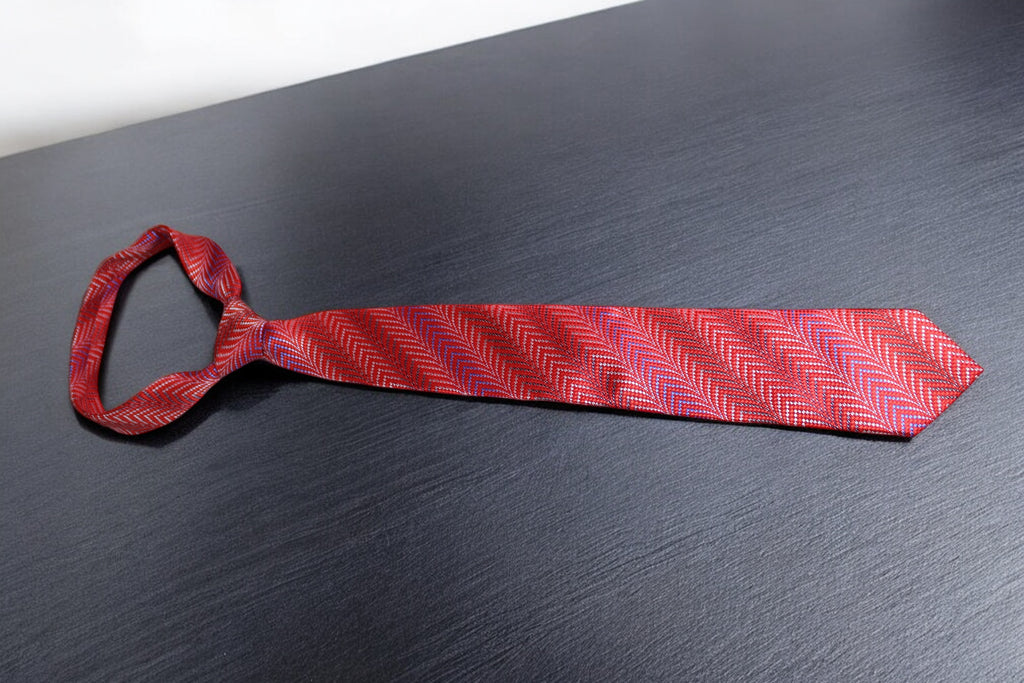 Vibrant Red & Blue Chevron Tie