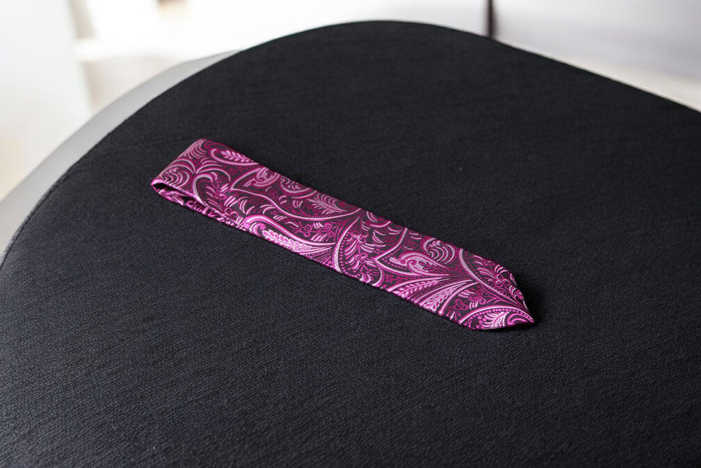 Elegant Deep Magenta Paisley Tie