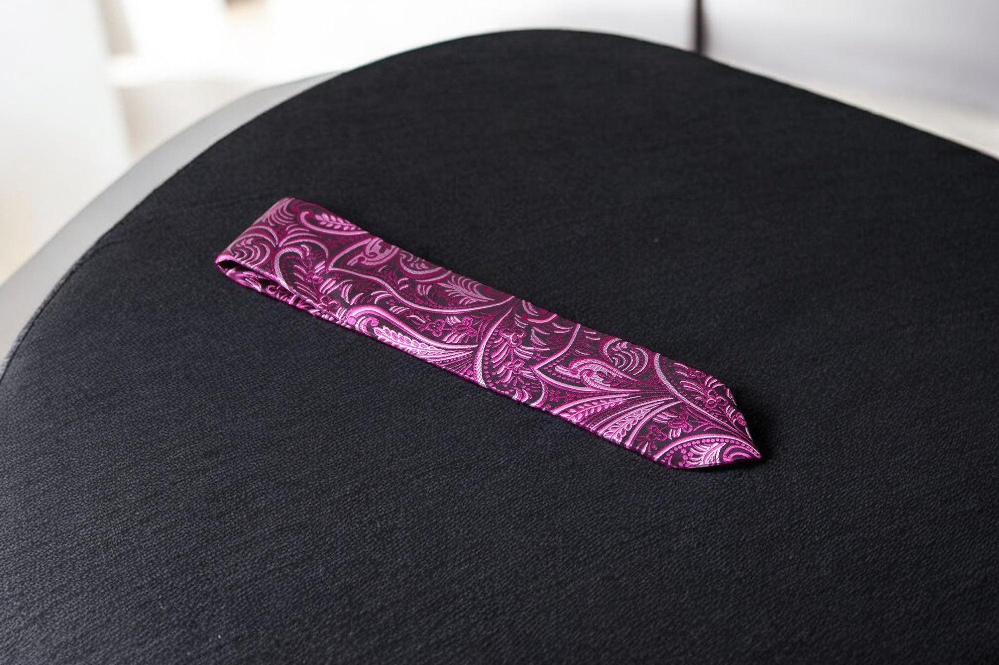 Elegant Deep Magenta Paisley Tie
