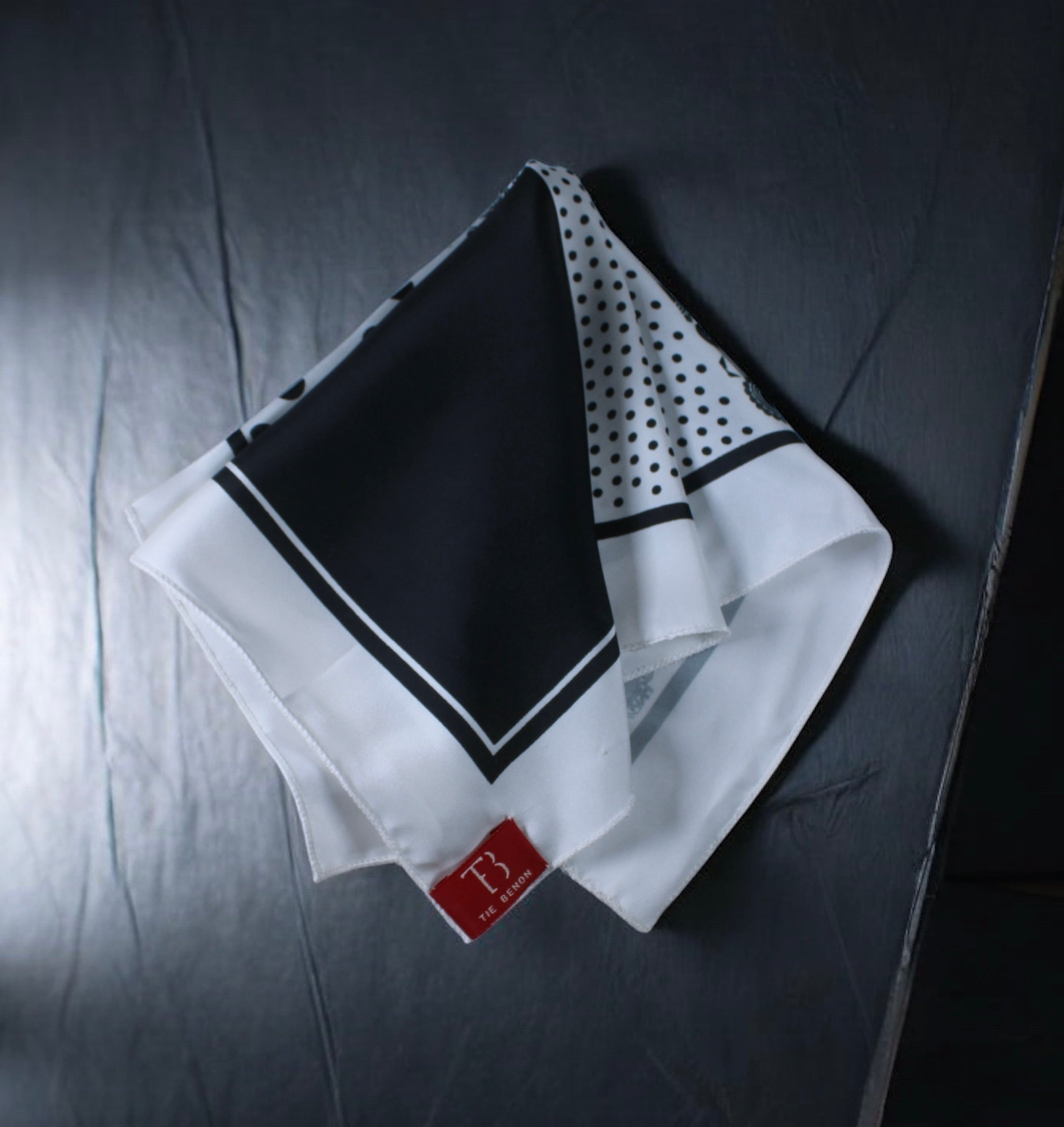 Multi Pattern Print Black n White Pocket Square