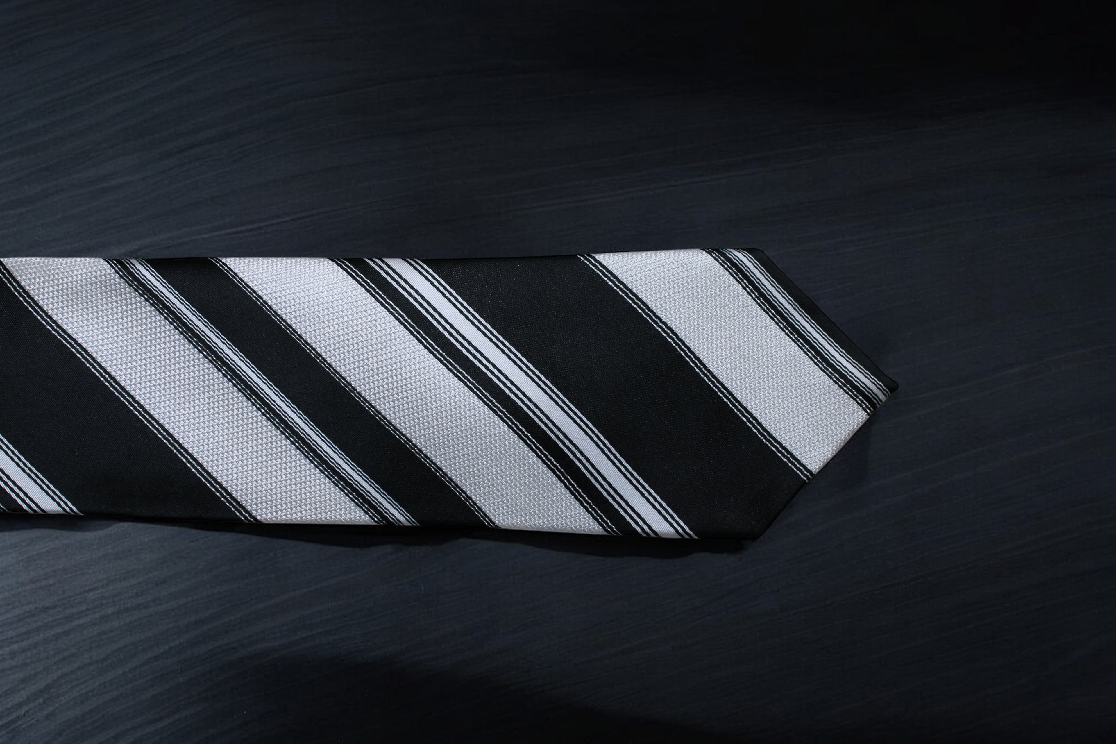 Classic Black & White Stripes Tie