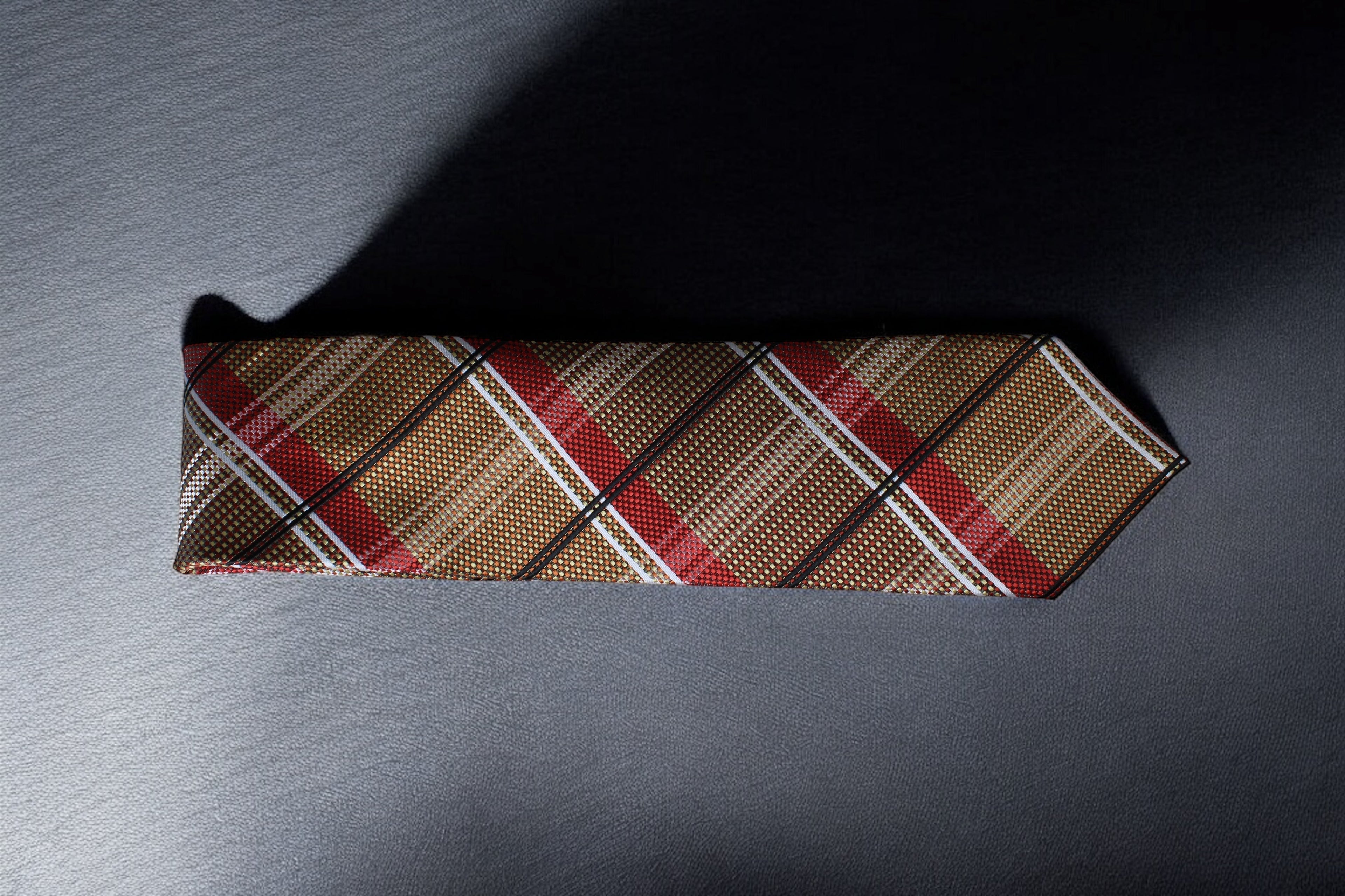 Classic Rich Gold Checkered Tie