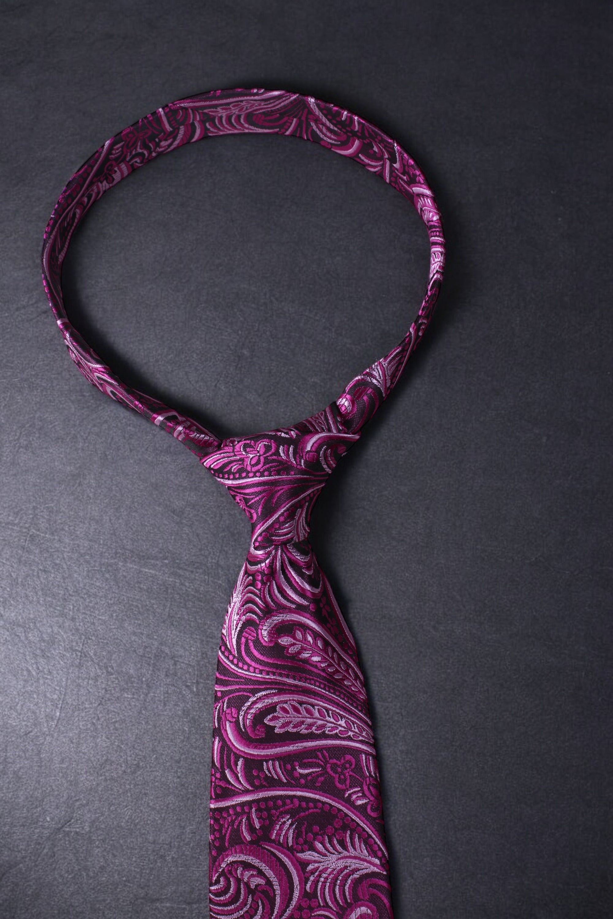 Elegant Deep Magenta Paisley Tie
