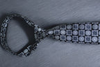 Elegant Black & Silver Patterned Tie