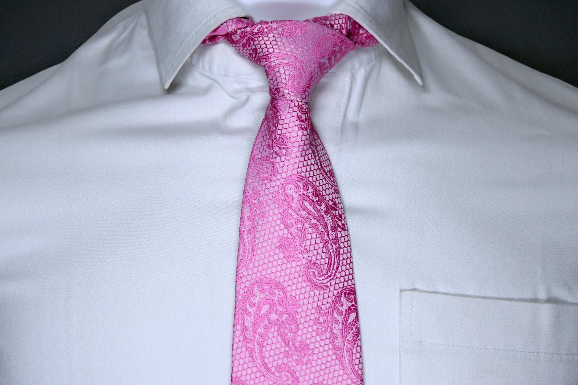 Pink Self Paisley Tie