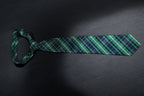 Green & Navy Plaid Tie - Classic Tartan Style