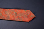 Bold Orange & Gold Paisley Tie