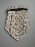 Brown Paisley Cravat With Pocket Square Combo