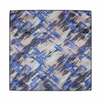 Grey And Blue Abstract  Printed Scarf With Pocket Square