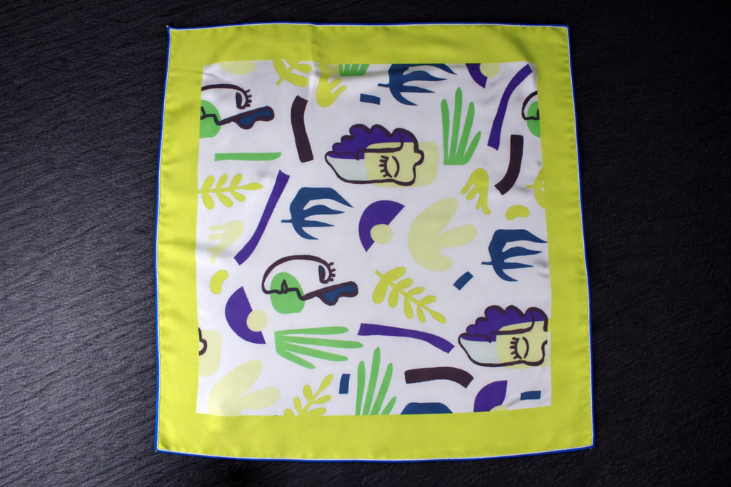 Rio Grande Green Tropical Printed Pocket Square