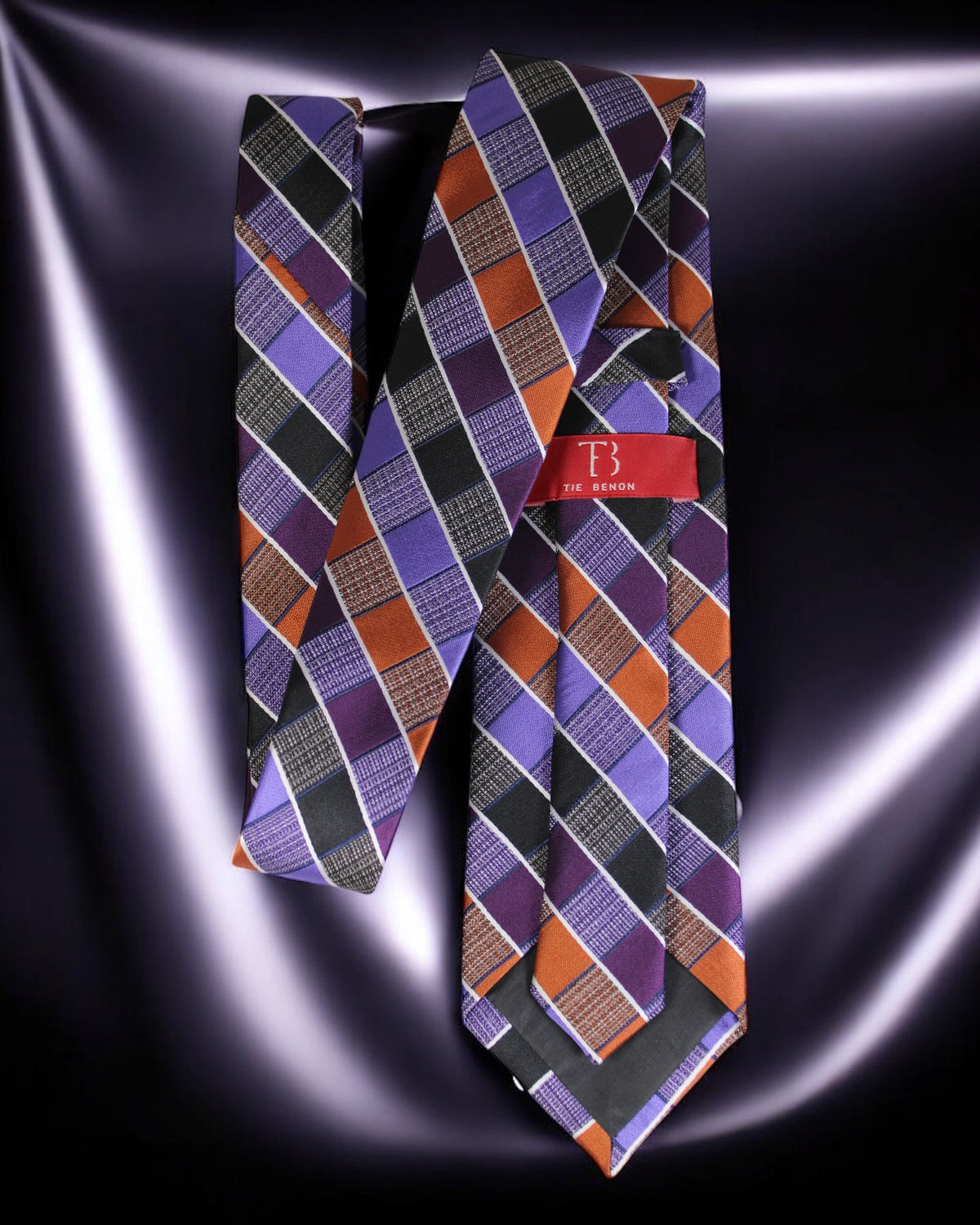 Autumn Plaid Hues Premium Microsilk Striped Tie & Pocket Square Set