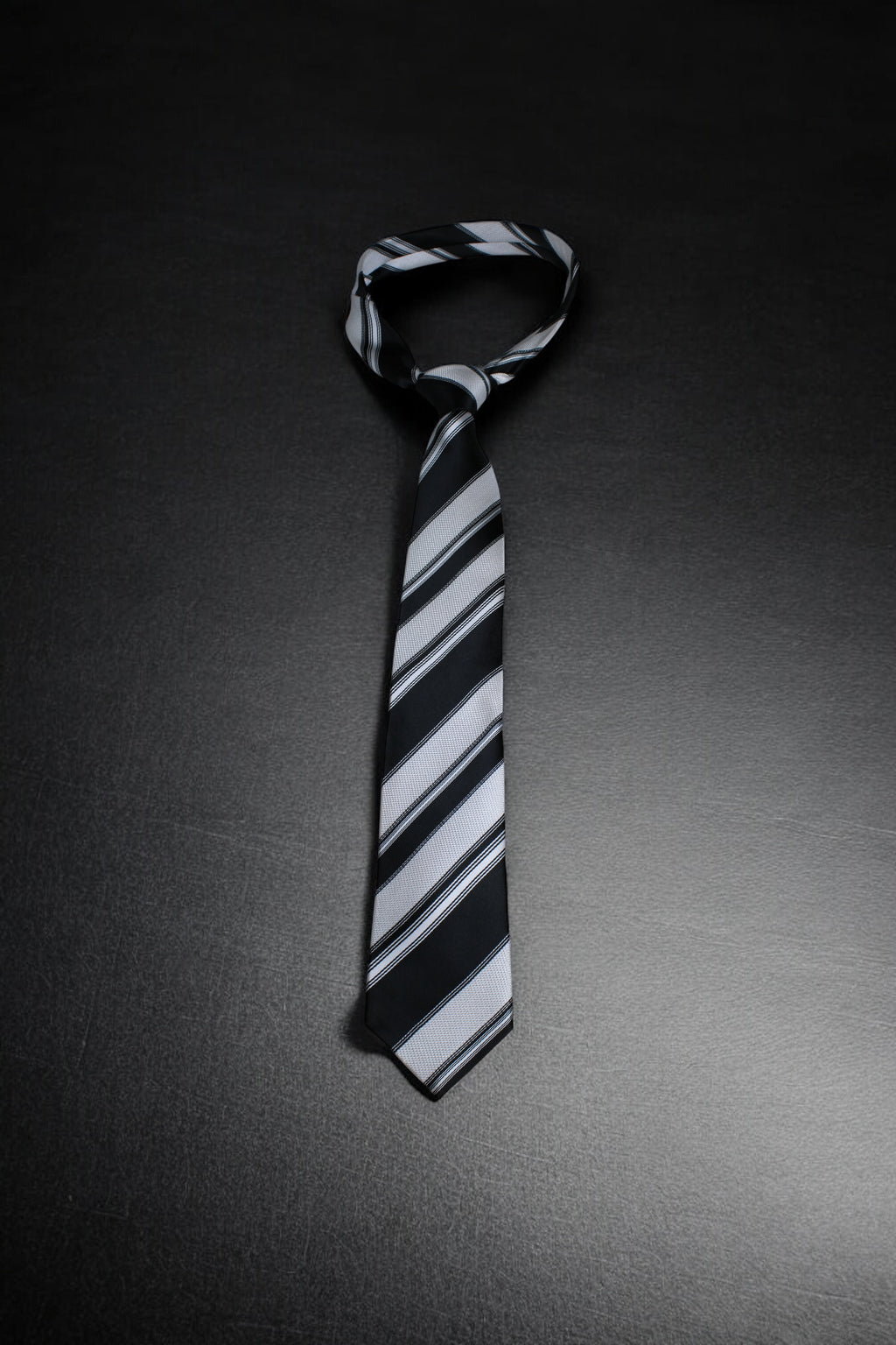 Classic Black & White Stripes Tie