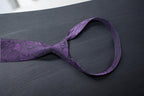 Deep Purple & Black Paisley Tie - Luxurious Pattern