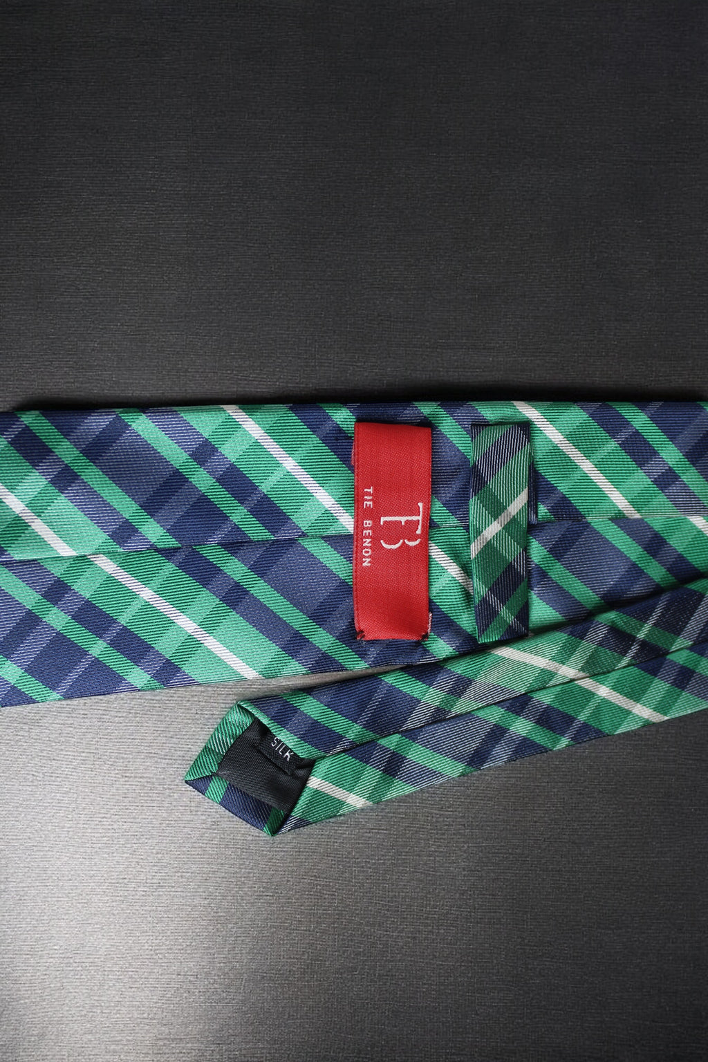Green & Navy Plaid Tie - Classic Tartan Style