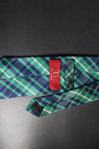 Green & Navy Plaid Tie - Classic Tartan Style