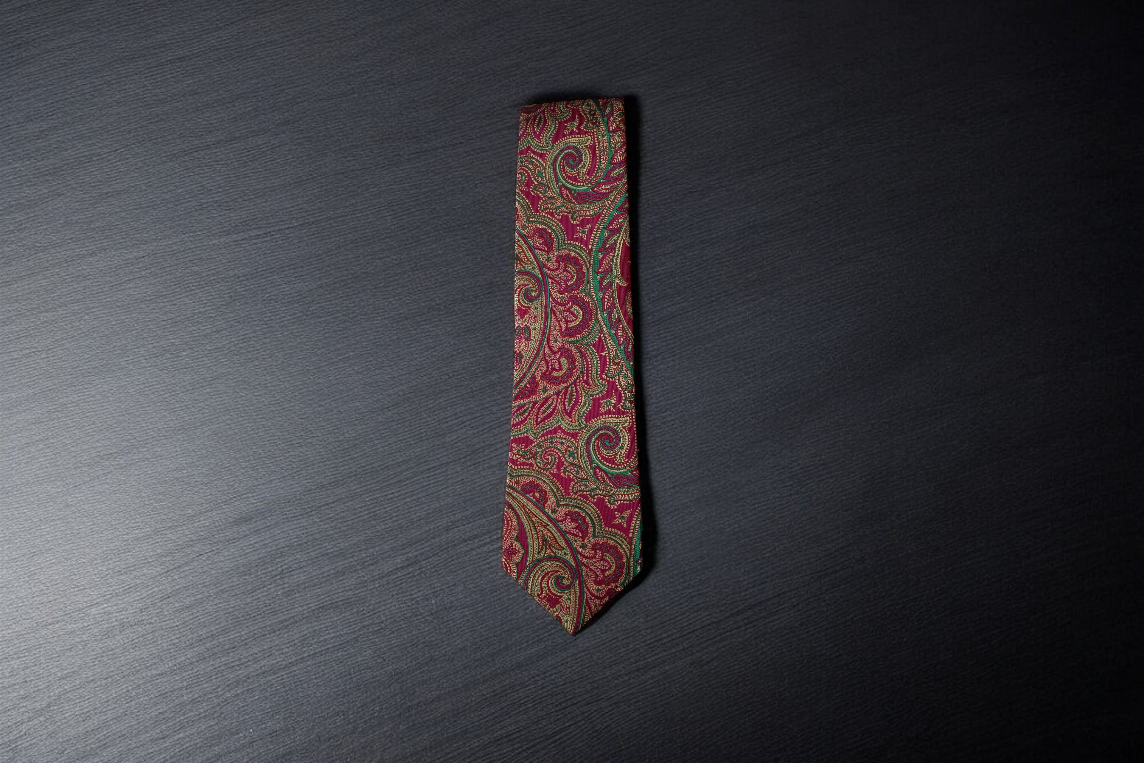 Luxurious Maroon & Gold Paisley Tie