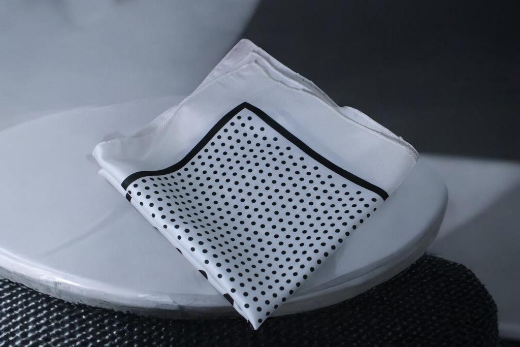 Multi Pattern Print Black n White Pocket Square