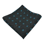 Black Geometric Broad Cashmere Tie And Pocket Square Combo