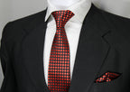 Black & Red Polka Dotted Tie & Pocket Square