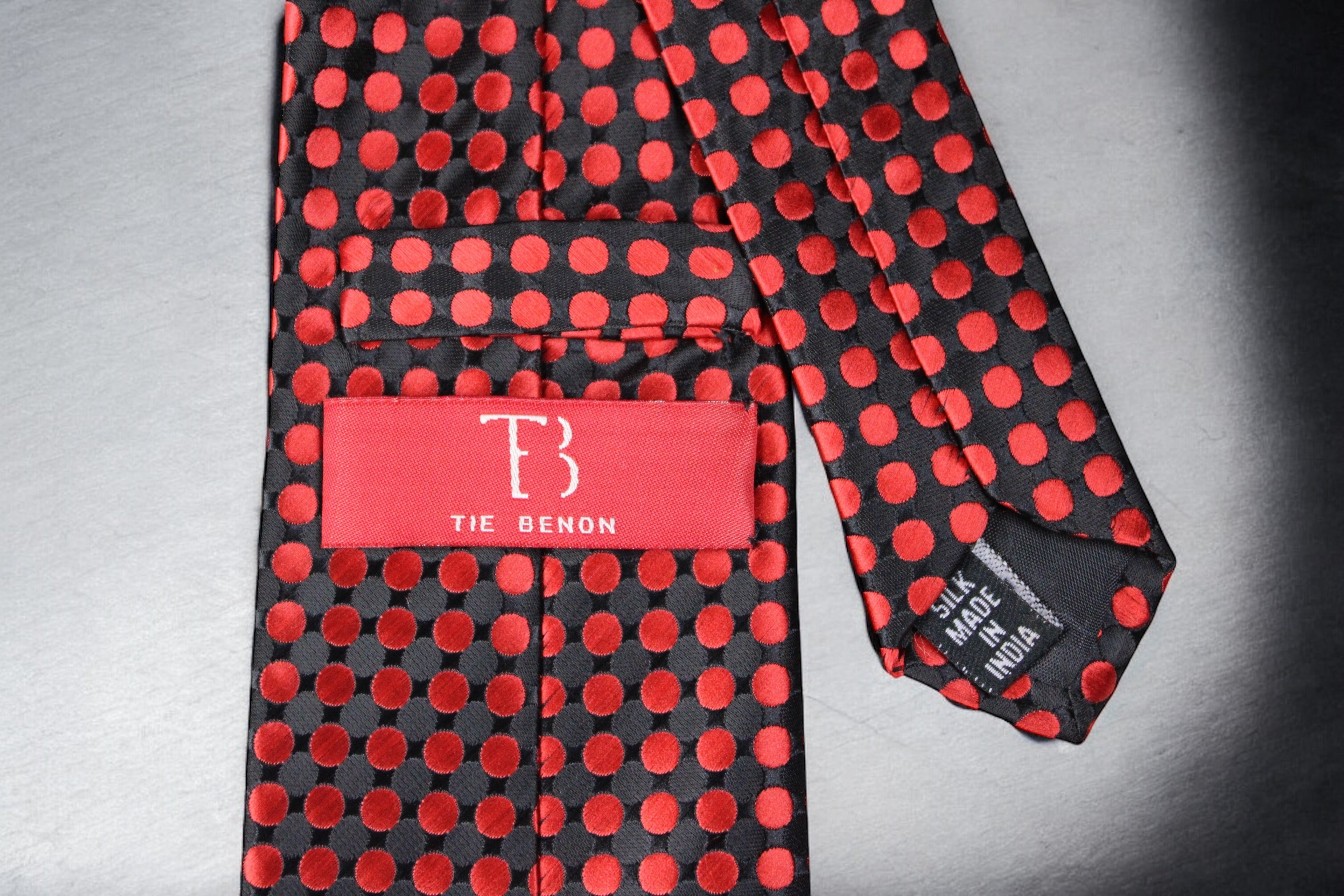 Black & Red Polka Dotted Tie & Pocket Square