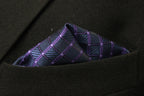 Blue & Purple Checkered Tie & Pocket Square