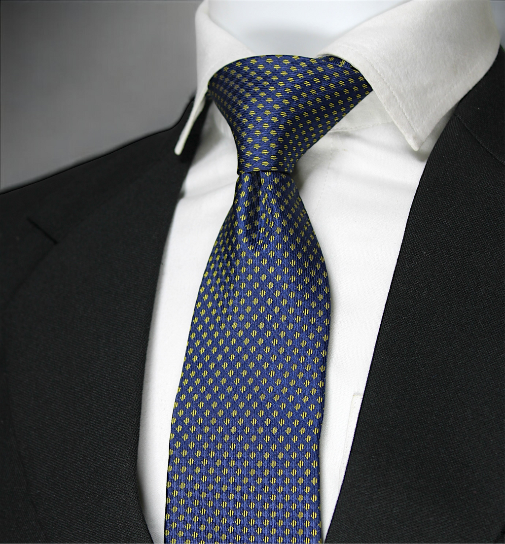 Blue & Yellow Dotted Tie & Pocket Square