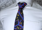 Bold Geometric Botanical Tie With Pocket Square