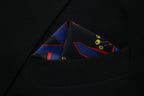 Bold Geometric Botanical Tie With Pocket Square