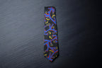 Bold Geometric Botanical Tie With Pocket Square