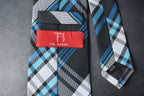Bold Navy & Silver Checkered Tie