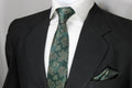 Bottle Green Paisley Tie & Pocket Square
