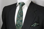 Bottle Green Paisley Tie & Pocket Square