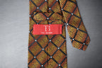 Brown & Gold Geometric Plaid Tie