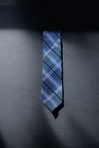 Classic Blue & Silver Plaid Tie