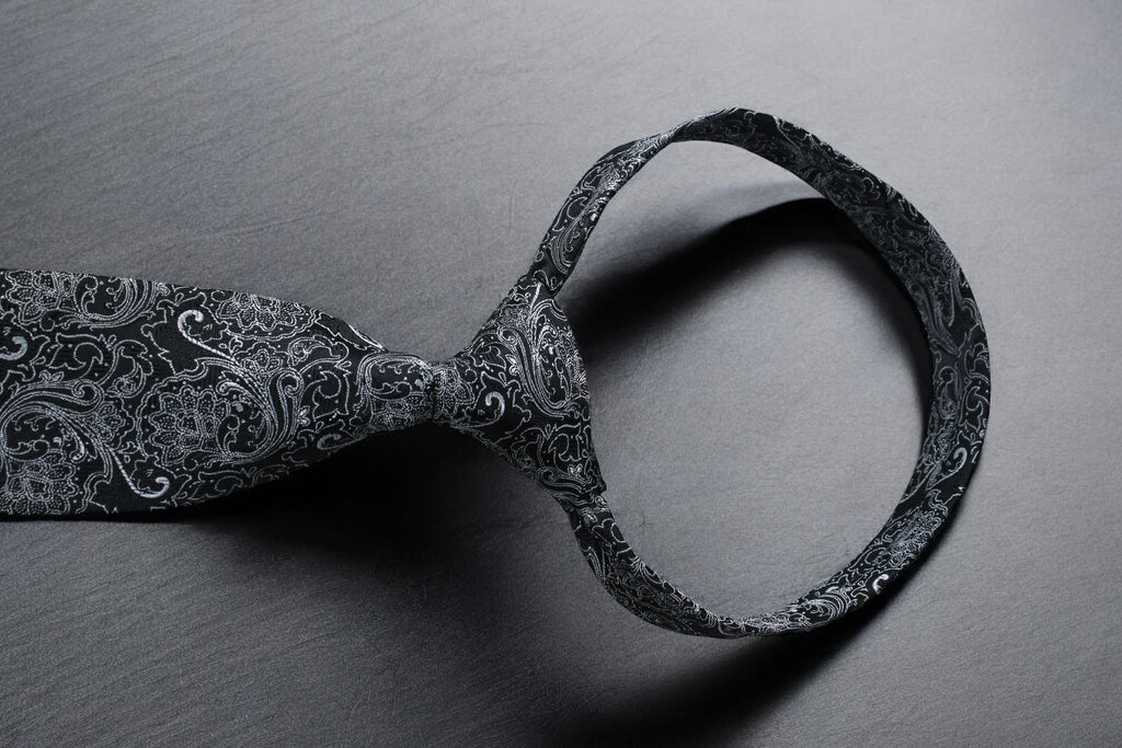 Classic Black Silver Paisley Tie