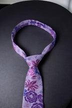 Elegant Pink & Magenta Floral Necktie