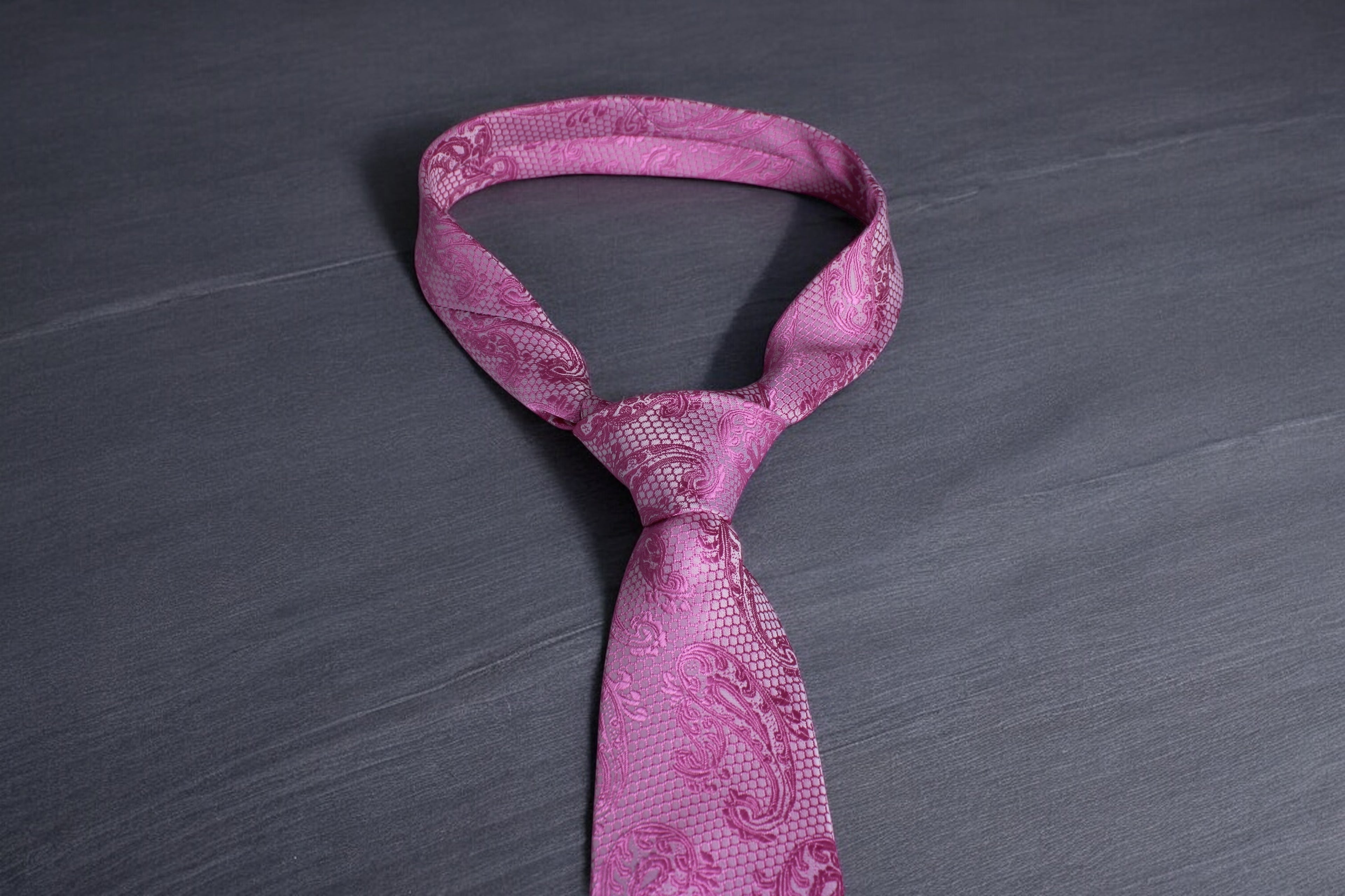 Pink Self Paisley Tie