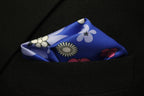 Indigo Bloom Necktie Tie With Pocket Square