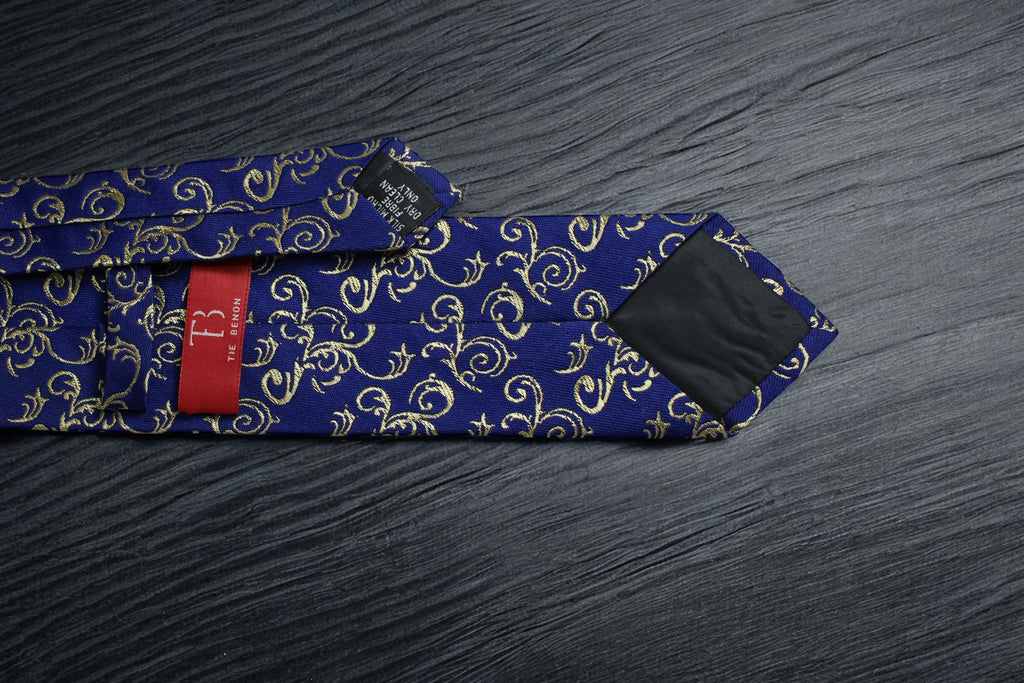 Royal Blue & Gold Swirl Tie