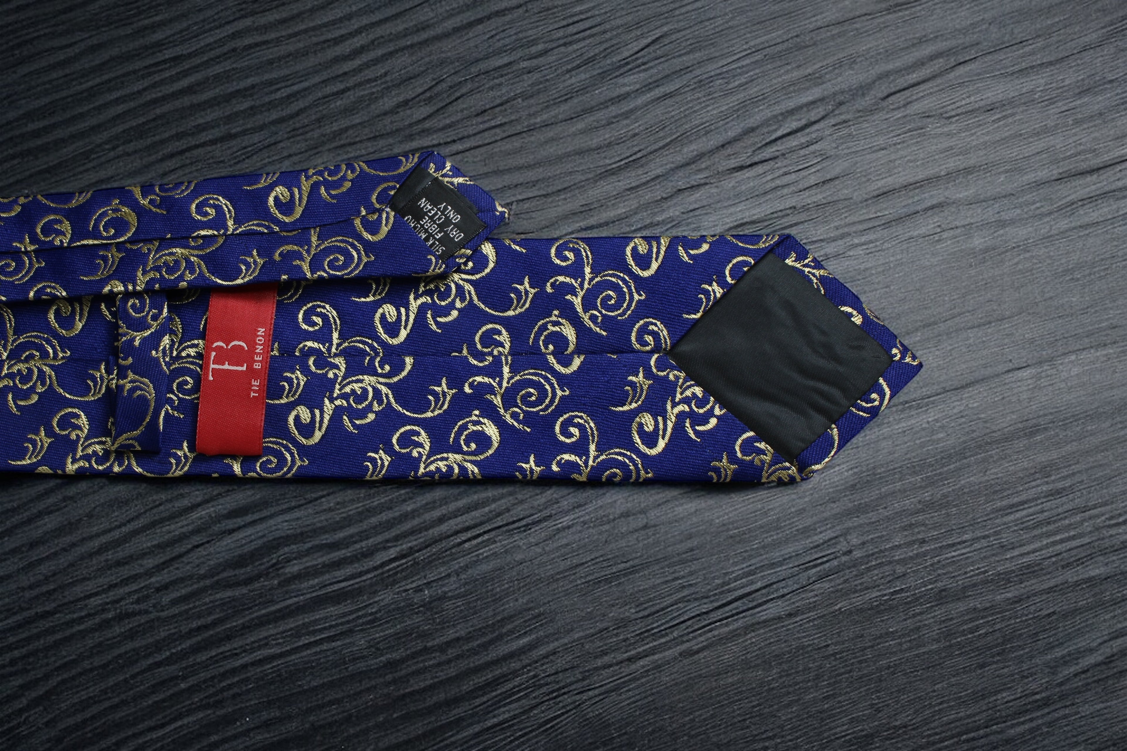 Royal Blue & Gold Swirl Tie