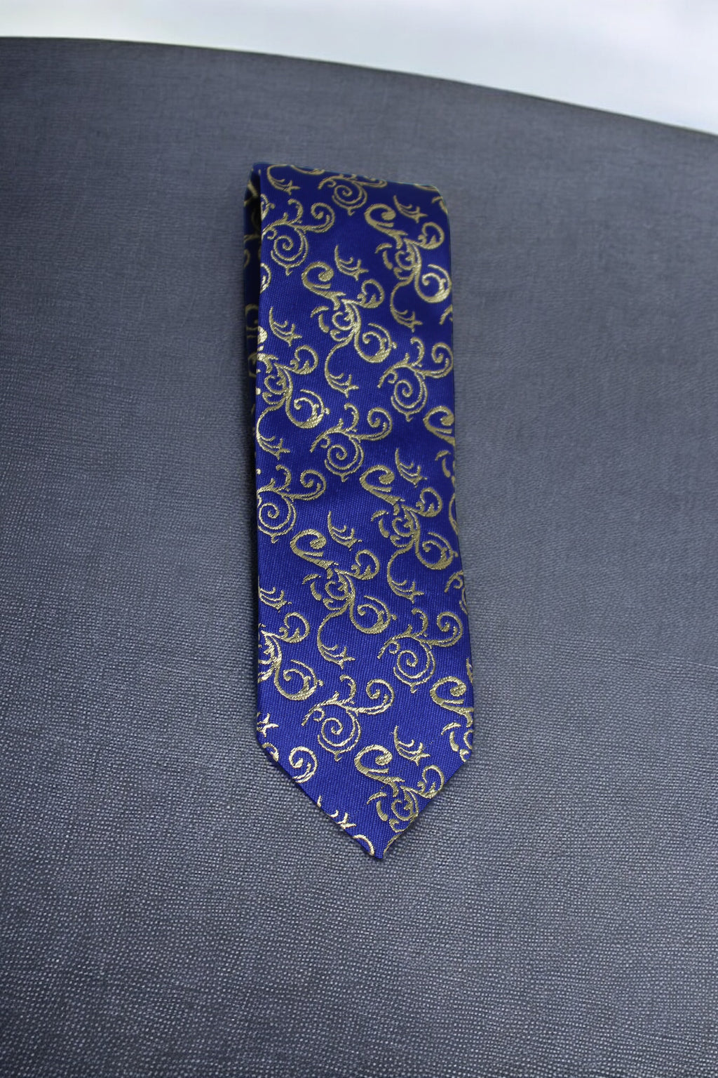 Royal Blue & Gold Swirl Tie