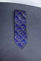 Royal Blue & Gold Swirl Tie