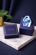 Blue Floral Microfiber Pocket Square