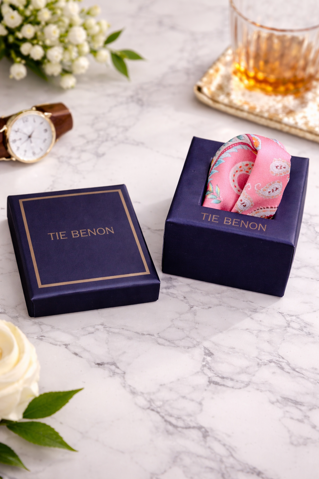 Pink Paisley Microfiber Pocket Square