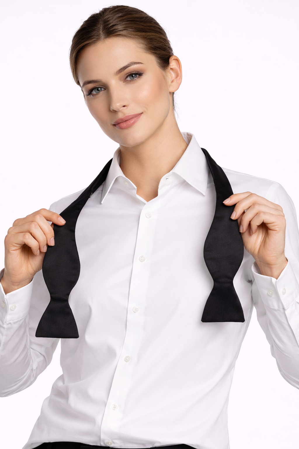 Black Woven Microfiber Self Tie Bowtie
