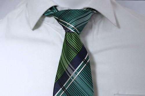 Classic Green & Blue Plaid Tie