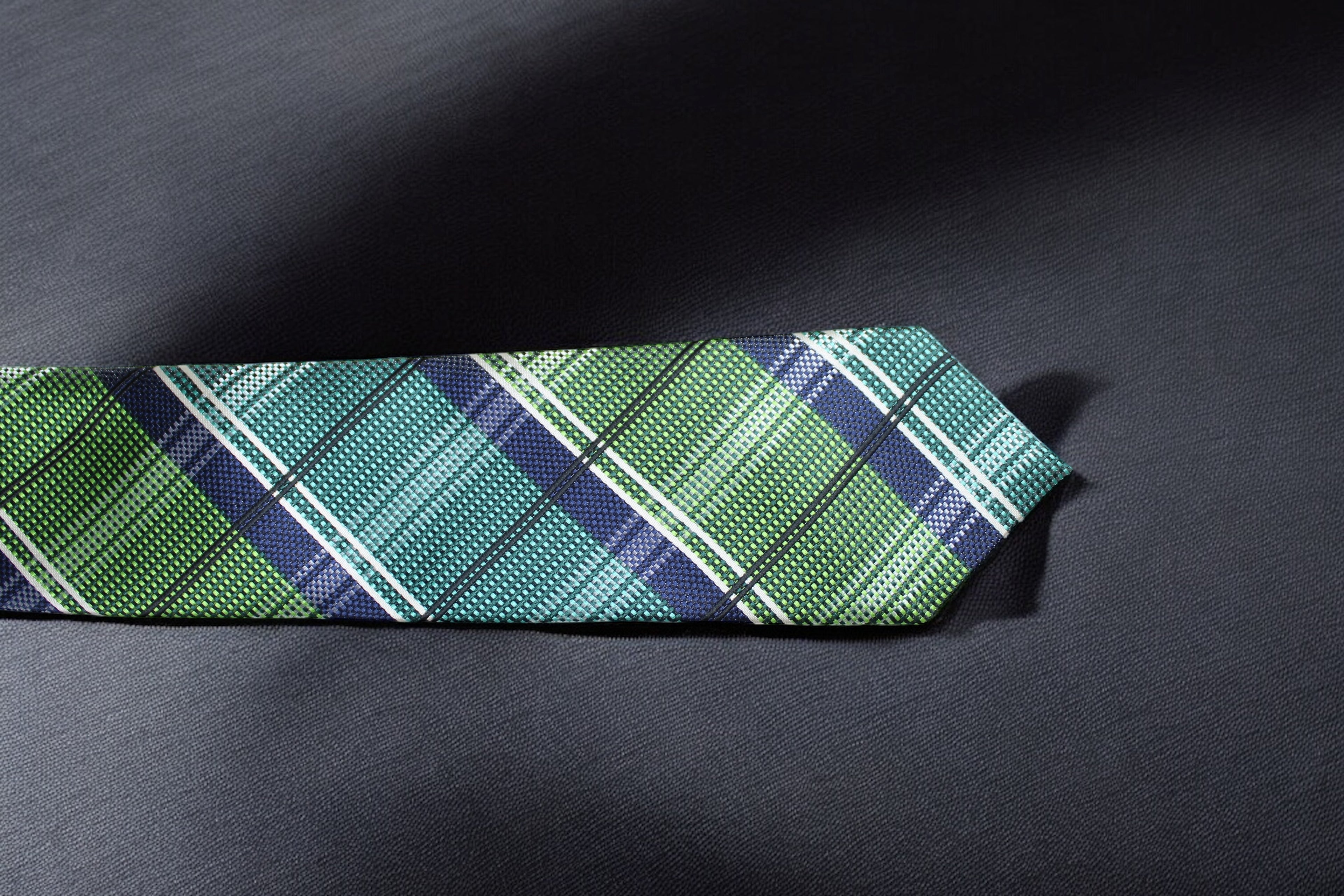 Classic Green & Blue Plaid Tie