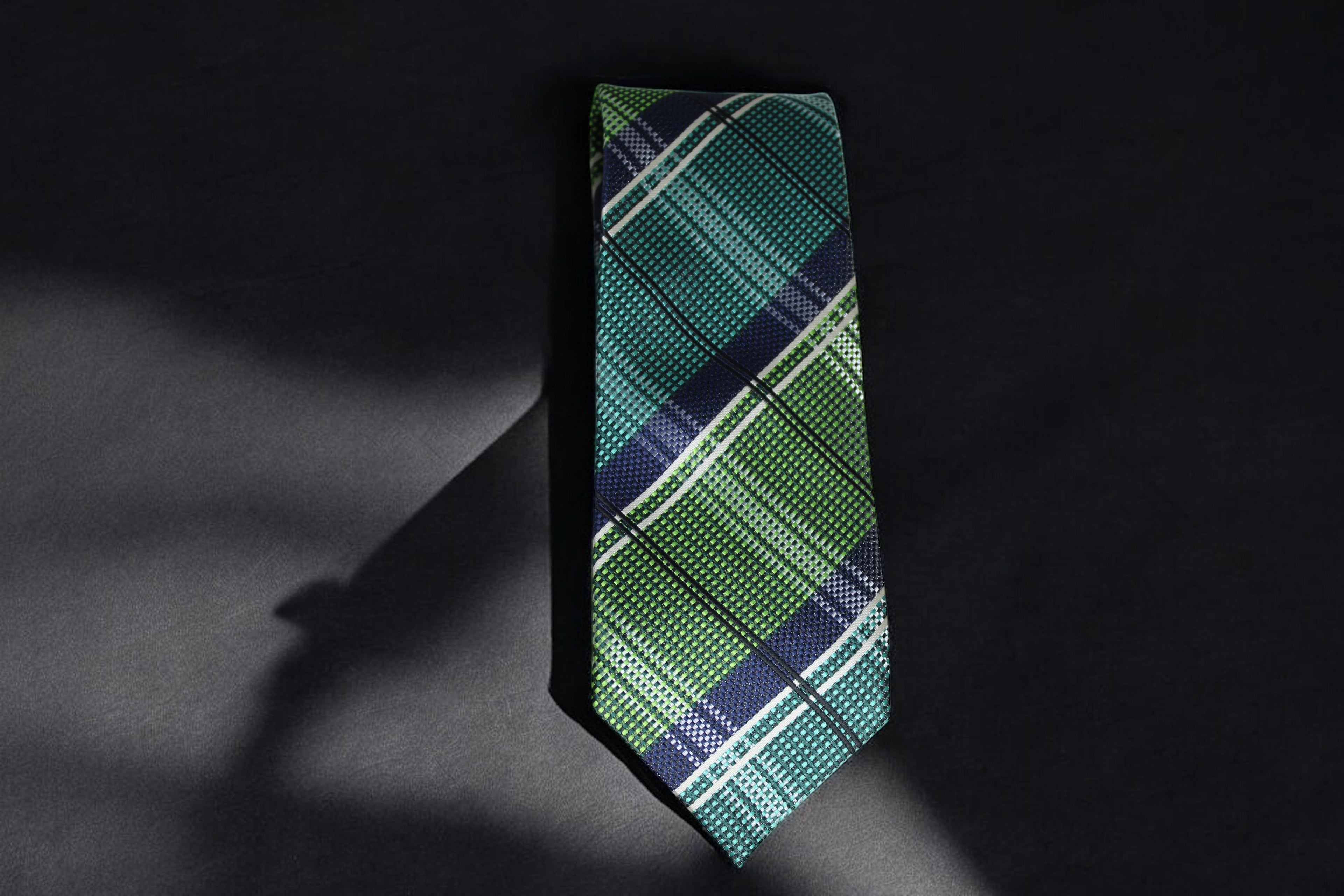 Classic Green & Blue Plaid Tie