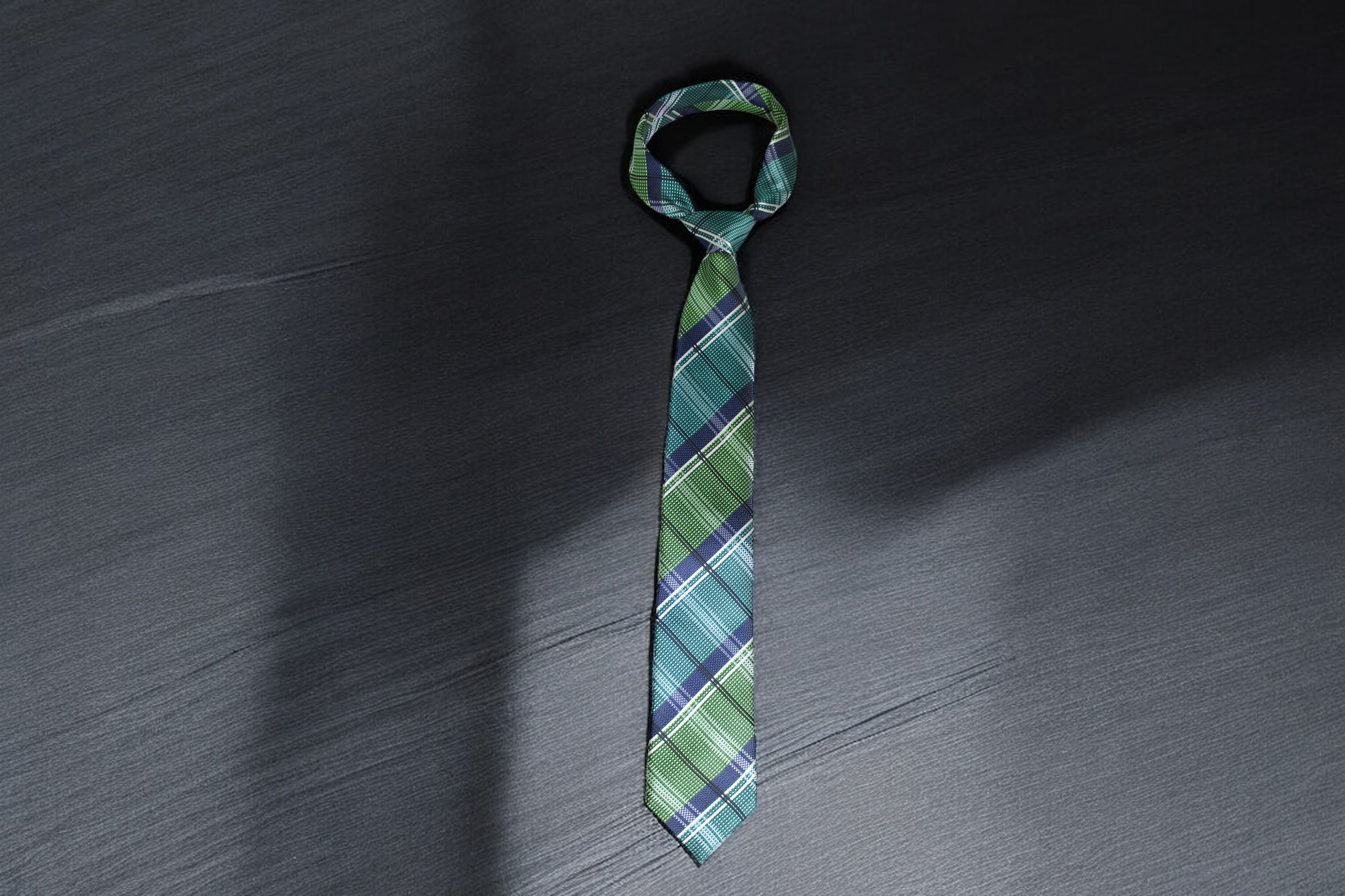 Classic Green & Blue Plaid Tie