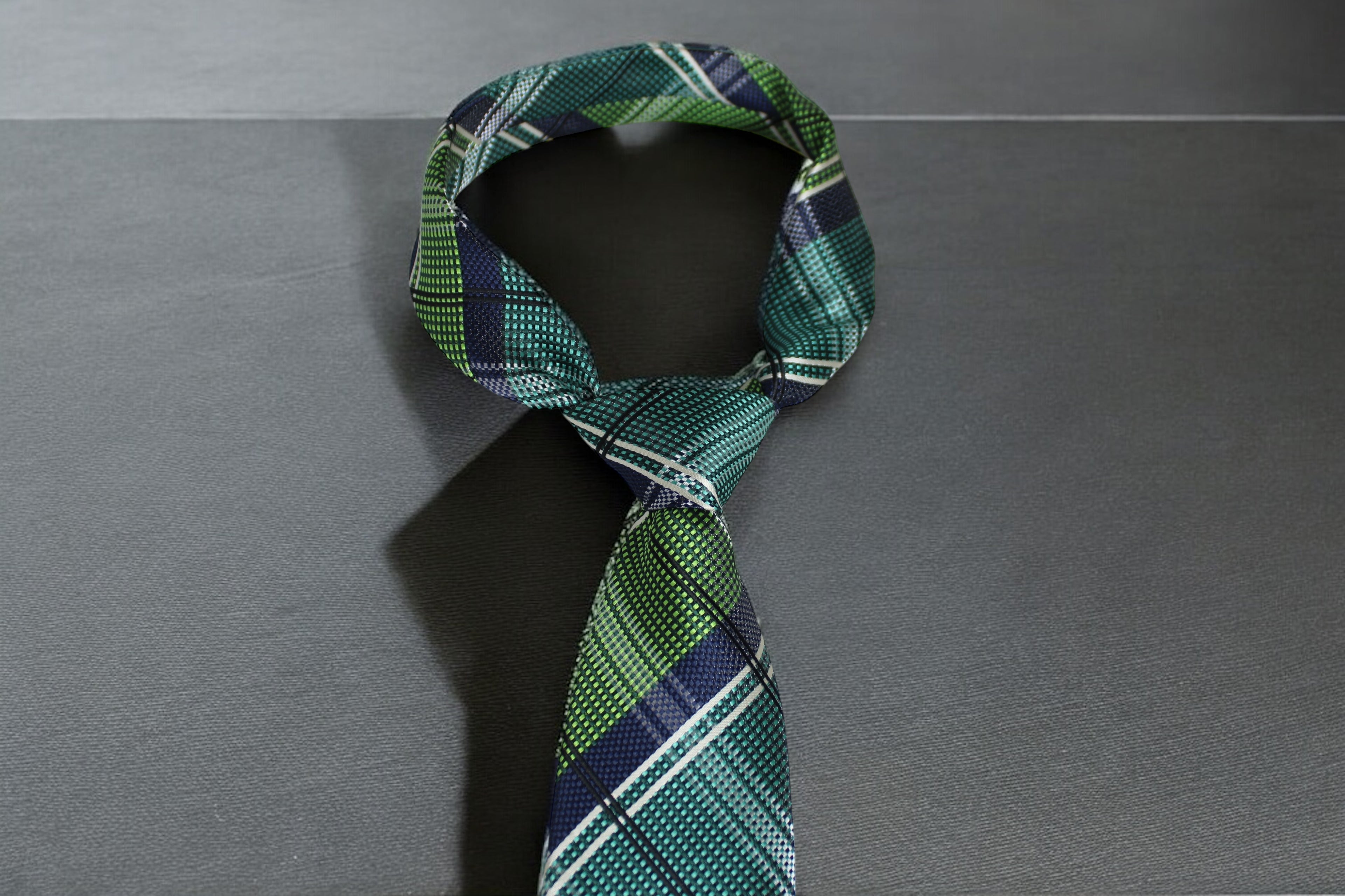 Classic Green & Blue Plaid Tie